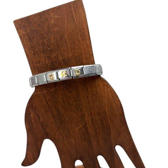 Firenze Silver and Gold Slide Link  Charm Bracelet, stainless, casual, summer - Picture 1 of 5
